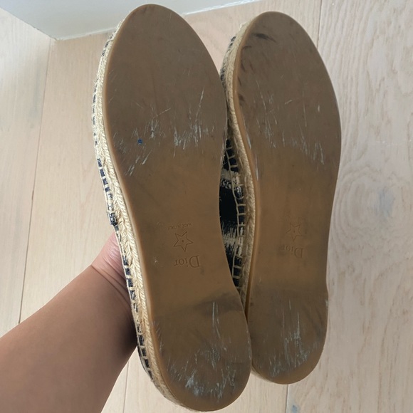 CHRISTIAN DIOR Cotton Embroidered D-Stripes Granville Espadrille size 40 - Picture 5 of 9